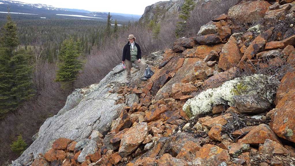 Northern Shield chief geologist Christine Vaillancourt at the Discovery Zone at the Huckleberry project. Credit: Northern Shield Resources.