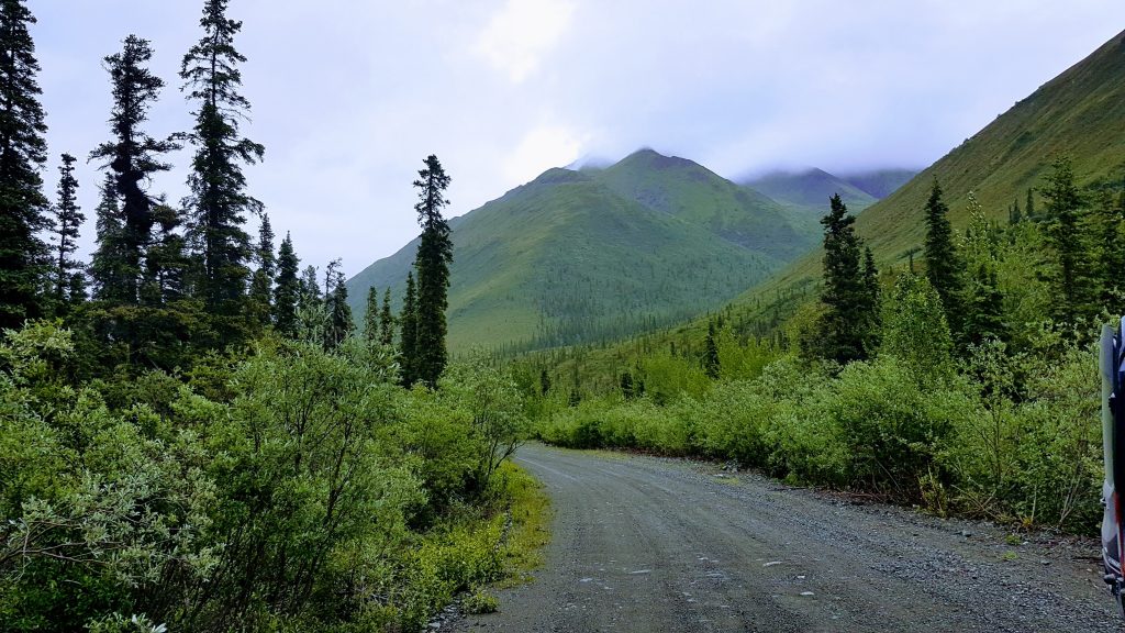 The gravel roads that run through the Nickel Shäw project accessed via the all-weather Alaska Highway. Photo by Matthew Keevil.