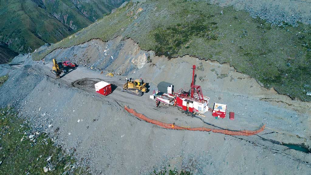 A drill site at Nickel Creek Platinum’s Nickel Shaw polymetallic project, in the Yukon, 300 km northwest of Whitehorse. Credit: Nickel Creek Platinum.