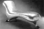 The Lockheed Lounge, designed by Australian-born artist Marc Newson, is part of Alcan's aluminum exhibit in Montreal, Que.