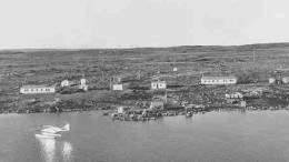 Inco's camp at Ferguson Lake in the 1950s. The big nickel producer outlined a nickel-copper resource on the property between 1950 and 1955.