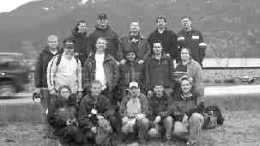 Photo courtesy Laurentian UniversityWinners of the 2002 Mining Games: Back row (from left): Curtis Deredin, Tim Verlaan, Darren Mawhinney, Richard Bartlett and Peter Lind. In the middle row are Jay Rutledge, Tim Hunt, James Kellestine, Kamal Ughadpaga, Derek Kulyski and Eila Kaukolin. In the front row are Amy Byers, Craig Stuart, Luke Kempers, Erin Legault-Sguin and Colin Pegues.