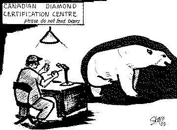 "Quit scratching, damn it, and stand still until I finish etching this diamond."