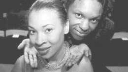 Katleho Photolo, a third-year student in the jewelry department at Technikon Pretoria college, was the winner in AngloGold's "Riches of Africa" jewelry design competition. Renata Grant wears his 18-carat gold neckpiece, made of delicate crisscrossing cast sections developed to illustrate the theme "liquid sunshine."