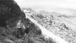 Intrepid Minerals President Laurence Curtis (left) and Donald Poirier, an analyst with First Associates, at the company's Casposo project in western Argentina.