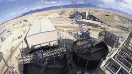 Atop the mill at the Pipeline gold mining complex in Nevada.