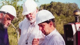 Examining data in the Minas de Corrrales district.