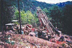Drilling at Kimber Resources' Carmen gold-silver deposit in Mexico's Sierra Madre mountains.