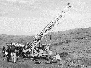The Christensen CS-1000 at work on Pacific Minerals Canada's 217 gold property.