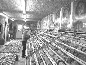 Examining core from the Victor diamond project at Attawapiskat.