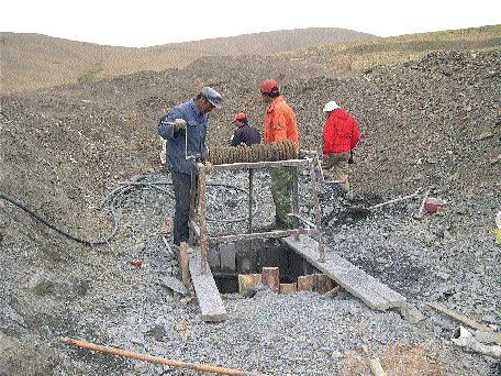 A shaft sunk by the Qinghai Geological Survey Institute at the Dachang gold property in Qinghai province.