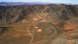 A view of ongoing work on the Central Valley zone, part of QGX's Golden Hills property in western Mongolia.