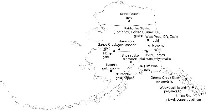 Location of major mineral exploration plays in Alaska.