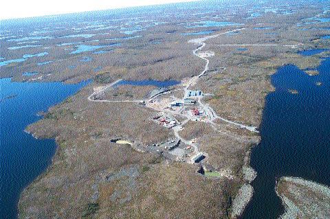 A view of De Beers' Snap Lake diamond project, 220 km northeast of Yellowknife.