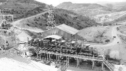The ball mill, crusher and flotation circuit at the El Cubo gold-silver mine in Guanajuato state, Mexico.