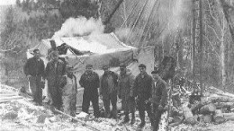 Drilling crew at Strathcona Mines' Sultana property near Kenora, Ont., in 1960.