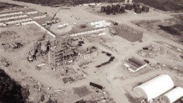 An aerial view of construction of the Jericho diamond mine in Nunavut.