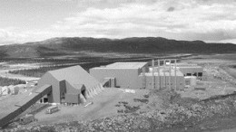 The concentrator and ore-storage facility at Voisey's Bay in Labrador.