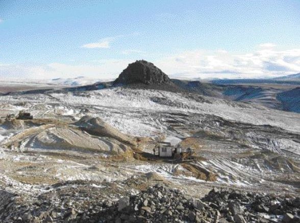 One of many Canadian drill rigs testing Bema Gold's Kupol gold-silver property in the Chukotka region of Russia's Far East. Kupol contains an indicated 3.1 million oz. gold and 39.7 million oz. silver, plus an inferred 1.2 million oz. gold and 16.9 million oz. silver.