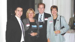 Oysters anyone? (from left): Patricia Dillon, manager of corporate relations with Teck Cominco; Brian Sylvester, production editor with The Northern Miner; and Deborah McCombe, chief mining consultant with the Ontario Securities Commission, at the 81st annual Oyster Night, organized by Sandvik Mining and Construction and the Toronto branch of the Canadian Institute of Mining, Metallurgy and Petroleum.