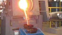 The first gold pour at Teck Cominco and Sumitomo's Pogo gold mine near Fairbanks, Alaska. Pogo is expected to produce 400,000 to 500,000 oz. gold per year for at least a decade, with an average operating cost of US$140 per oz.