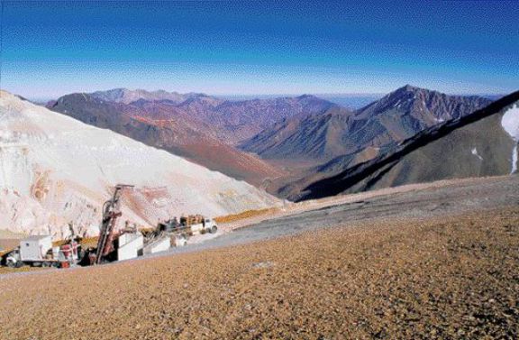 Drilling at Barrick Gold's Pascua-Lama gold project in the Andes.