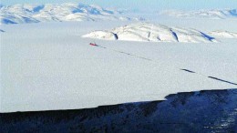 INCO/CMJFednav's MV Arctic uses on-board technology to measure the thickness of the ice in Anaktalak Bay where the Voisey's Bay port facility is located. The port can accommodate up to six supply ships and concentrate carriers per month.