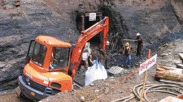 COMPLIANCE ENERGYCollecting bulk sample bags from a refurbished adit at the Raven coal deposit on Vancouver Island.