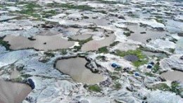 YAYASAN TAMBUHAK SINTA/KALIMANTAN GOLDAn aerial view of the artisanal gold fields in the Galangan area, which have been described as a "lunar landscape."
