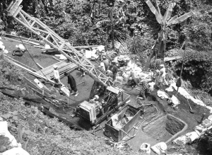 Screen drilling at one of B2Gold's Colombian projects.