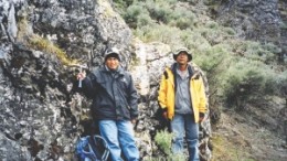 Esperanza Silver geologist Aristides Chavez (left) and field technician Beltran Chacua, discoverers of the company's San Luis gold-silver deposit, in Peru. The company also holds the Cerro Jumil gold project in Mexico's Morelos state, where prefeasibility work is underway.