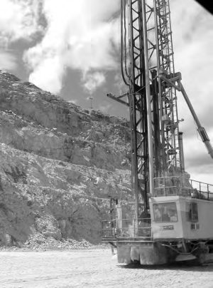 A production drill stands ready in the Granite pit at Taseko Mines' Gibraltar copper-molybdenum mine, 50 km north of Williams Lake, B. C.