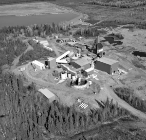 An aerial shot of Lake Shore Gold and West Timmins Mining's Timmins West joint venture. Lake Shore's Timmins West shaft -- on its adjacent, wholly owned development project -- is less than 750 metres northeast of the latest high-grade intercepts the partners have drilled at the Rusk zone.