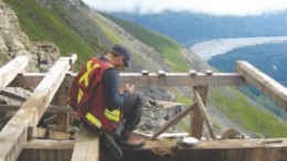 Constructing a mountainside platform for exploration at Constantine Metal Resources' Palmer polymetallic project in Alaska.