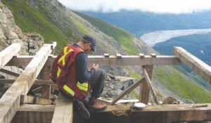 Constructing a mountainside platform for exploration at Constantine Metal Resources' Palmer polymetallic project in Alaska.
