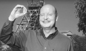 Johan Dippenaar, CEO of Petra Diamonds, holds a newly found 507-carat white diamond from his company's Cullinan Mine in South Africa. The stone is expected to rank among the 20 largest highquality rough diamonds ever discovered.