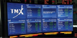 Numbers on display at the Toronto Stock Exchange. Photo by TMX Group