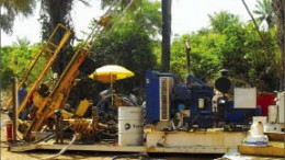 A drill rig at West African Iron Ore's Forcariah project in Guinea, 90 km southeast of the capital Conakry. Photo by West African Iron Ore