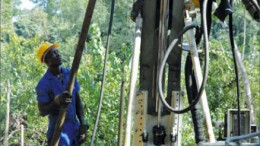 A driller at Aureus Mining's New Liberty gold project in western Liberia. Photo by Aureus Mining