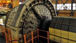 A recently installed SAG grinder at the Chelopech gold-copper mine in Bulgaria. Photo by Dundee Precious Metals