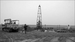 Drillers at NGEx Resources' Bada potash project in Eritrea, 150 km southeast of the capital Asmara. Photo by NGEx Resources