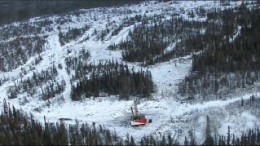 An aerial view of a drill rig at Victory Nickel's Minago nickel project in Manitoba. Photo by Victory Nickel