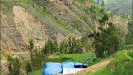 Looking northeast at a drill site on Panoro Minerals' Cotabambas copper-gold-porphyry project, 50 km southwest of Cusco, Peru.Photo by Panoro Minerals