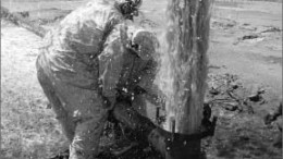 Workers cap a drill hole that encountered artesian conditions at Rodinia Lithium's Salar de Diablillos project in Salta province, Argentina. Photo by Rodinia Lithium