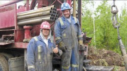 Drillers on a rig at Coalspur's flagship Vista coal project in Alberta. Photo by Coalspur