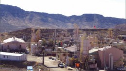 Production facilities at Molycorp's Mountain Pass REE mine in southeastern California. Photo by Trish Saywell
