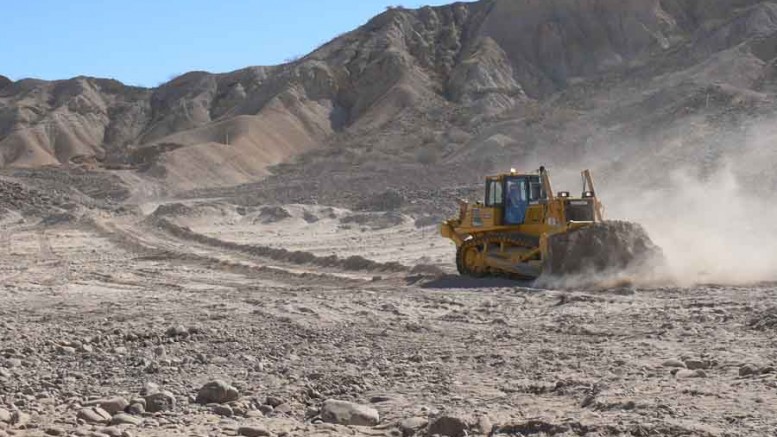 A bulldozer at Baja Mining's Boleo copper-cobalt-zinc project in Mexico. The project experienced significant cost overruns in 2012. Source: Baja Mining