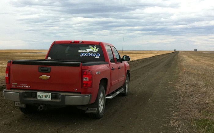 A truck drives along Western Potash's Milestone project. Source: Western Potash