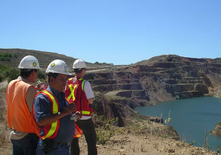 Mining engineers survey the landscape at B2Gold's Limon property in Nicaragua. Source: B2Gold