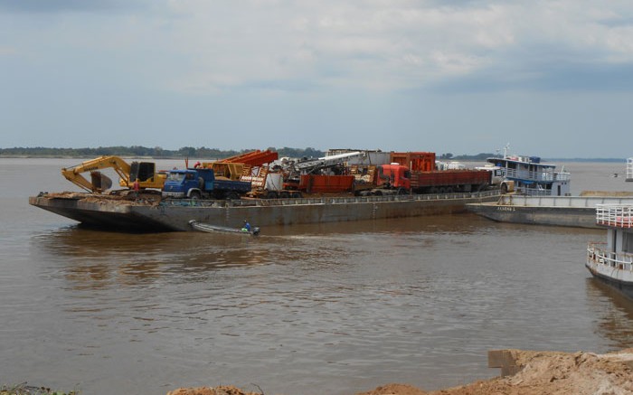 A barge with equipment for Pacific Potash's Amazonas potash project in Brazil. Credit: Pacific Potash